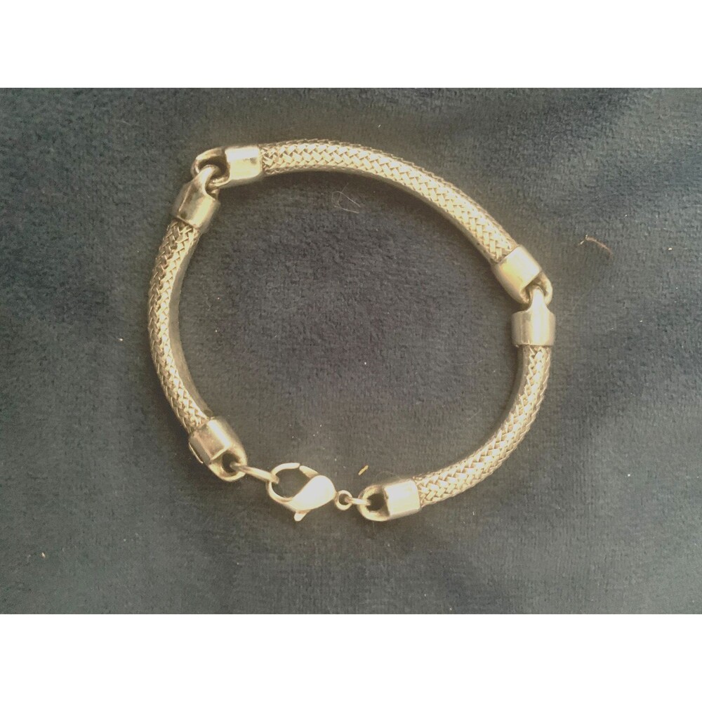 Signed KENNETH COLE 925 Sterling Silver Mesh Tube Link Bracelet 39.4 grams